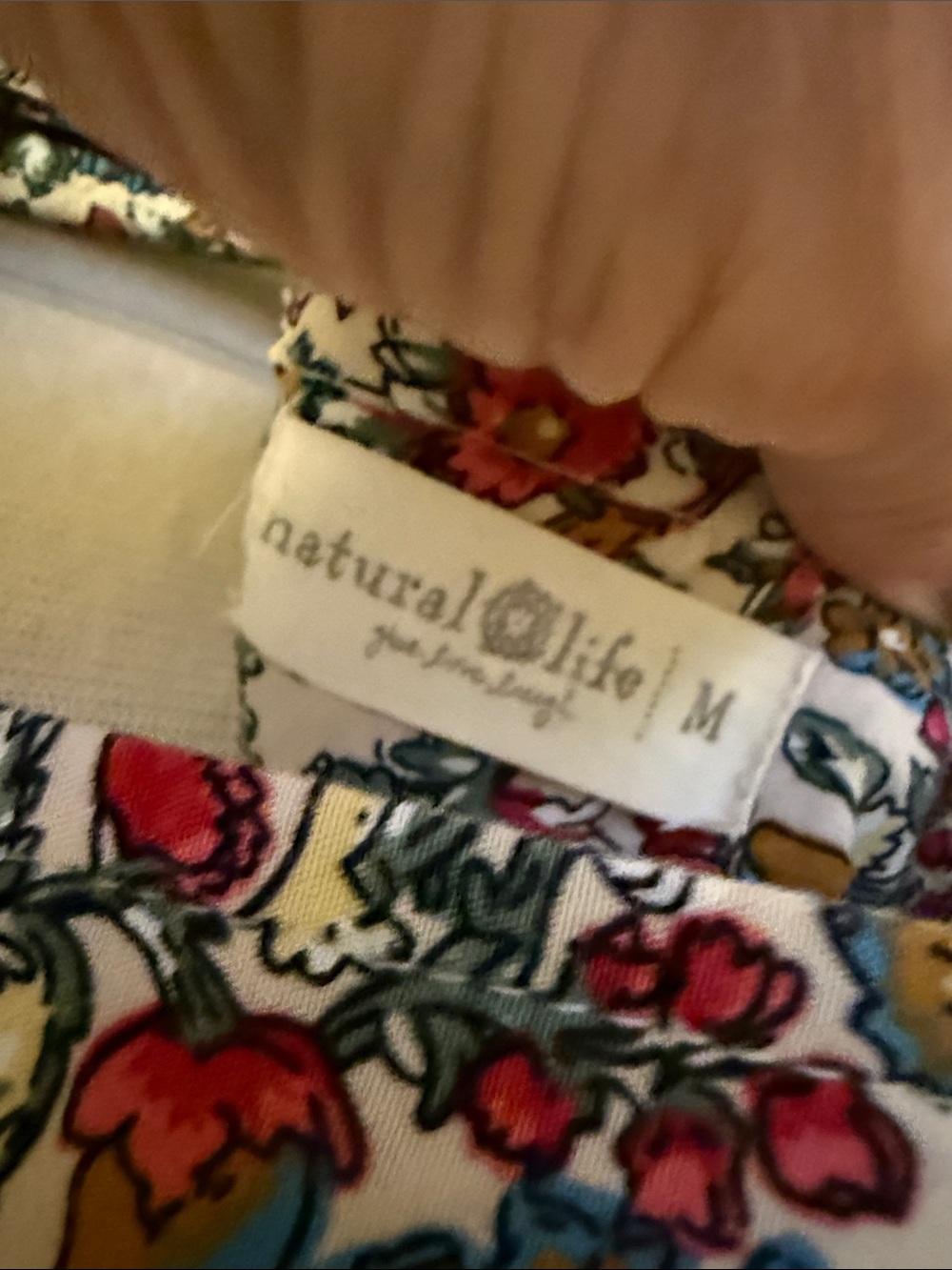 NATURAL LIFE Floral Mini Dress in White with Red and Green Accents - Picture 8 of 8